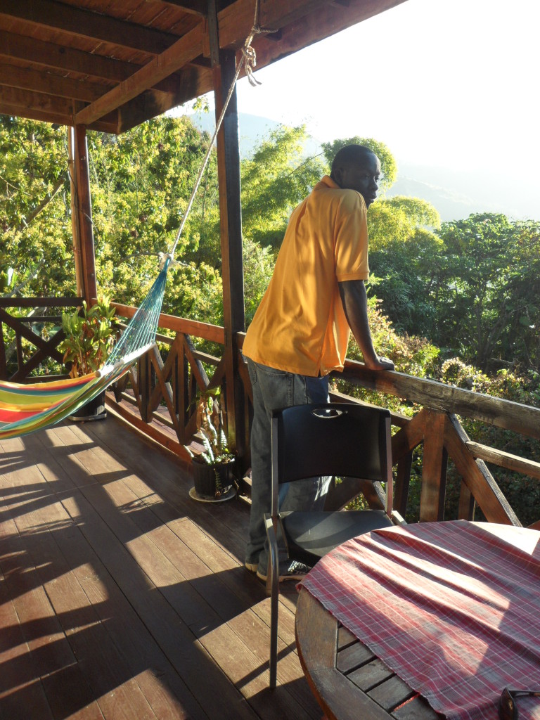 Nash enjoying the view, Forres Park, Jamaica