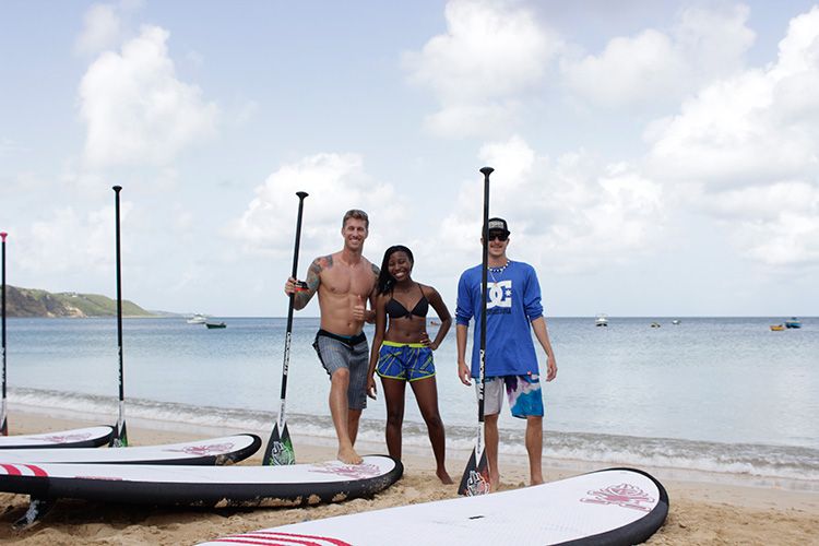 Paddle boarding with Anguilla Water Sports