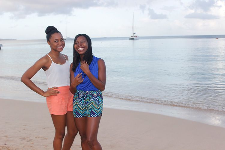 My sister and I at Crocus Bay, Anguilla